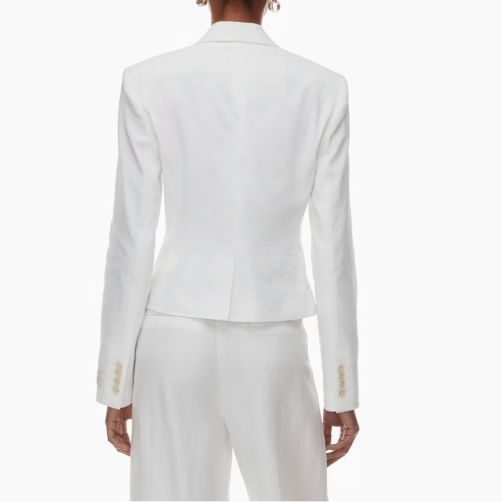 NWT Aritzia Babaton color White Mastery Linen Blazer - Picture 6 of 8